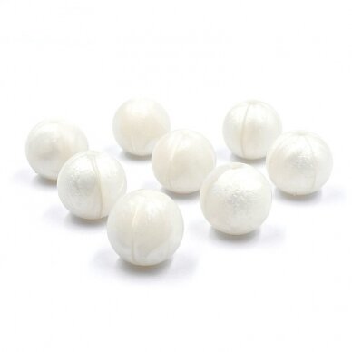 15mm perlamutrinės kreminės sp. silikoniniai karoliukai, 8vnt. 15mm perlamutrinės kreminės sp. silikoniniai karoliukai, 8vnt.