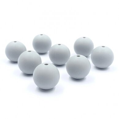 15mm pilkos sp. silikoniniai karoliukai, 8vnt. 15mm pilkos sp. silikoniniai karoliukai, 8vnt.