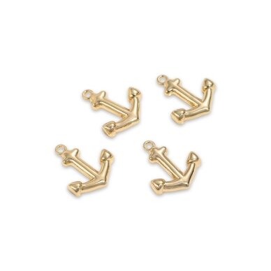 15x13mm 14k aukso sp. nerūdijančio plieno pakabukas inkaras, 1vnt. 15x13mm 14k aukso sp. nerūdijančio plieno pakabukas inkaras, 1vnt.
