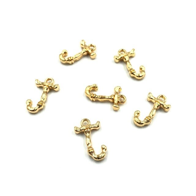 15x9mm rausvo aukso sp. nerūdijančio plieno pakabukas J raidė, 2vnt.