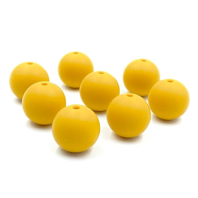 15mm garstyčių sp. silikoniniai karoliukai, 8vnt.