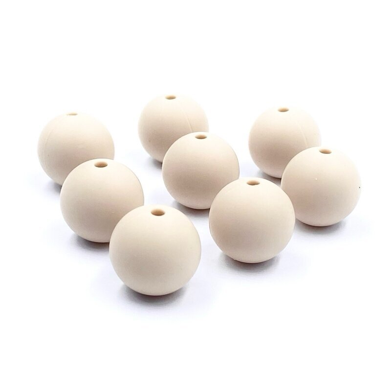 15mm kreminės sp. silikoniniai karoliukai, 8vnt. 15mm kreminės sp. silikoniniai karoliukai, 8vnt.