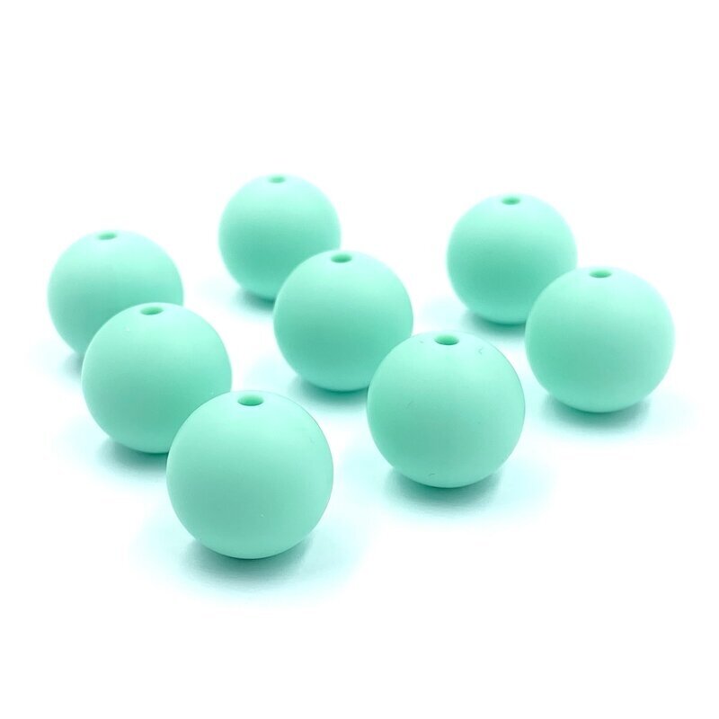 15mm mėtinės sp. silikoniniai karoliukai, 8vnt. 15mm mėtinės sp. silikoniniai karoliukai, 8vnt.