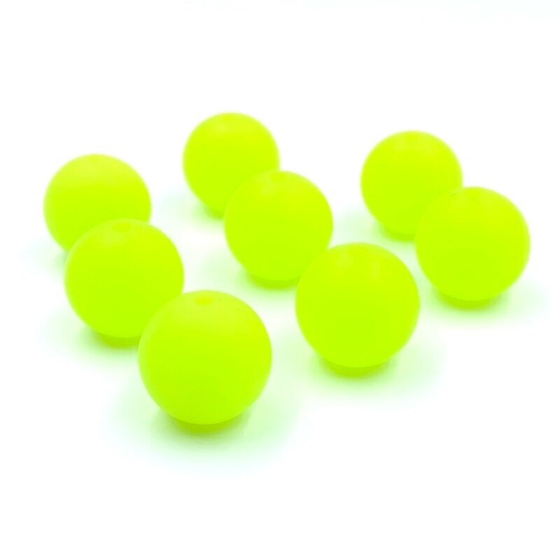 15mm neoninės salotinės sp. silikoniniai karoliukai, 8vnt. 15mm neoninės salotinės sp. silikoniniai karoliukai, 8vnt.