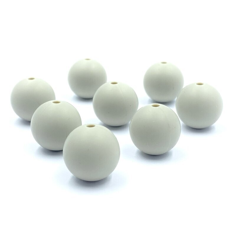 15mm pilkos sp. silikoniniai karoliukai, 8vnt. 15mm pilkos sp. silikoniniai karoliukai, 8vnt.
