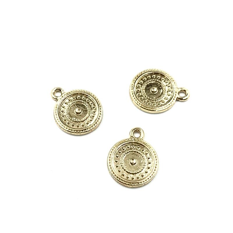 15x12mm 16k aukso spalvos nerūdijančio plieno pakabukas, 1vnt.