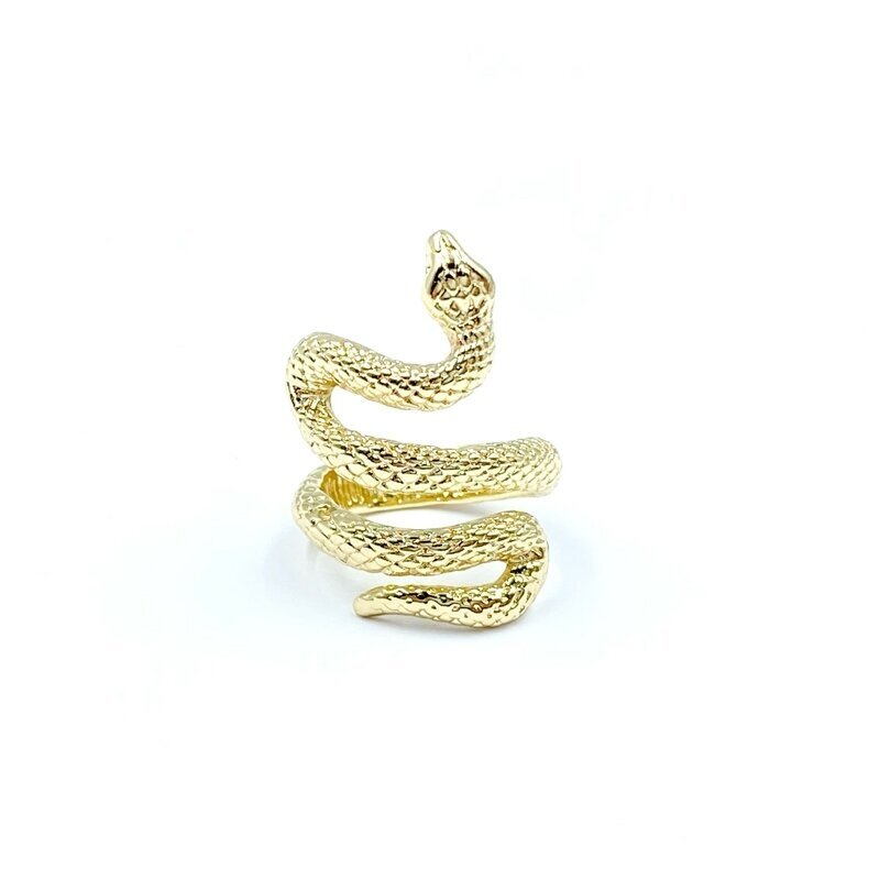 15x22mm 14k aukso sp. nerūdijančio plieno intarpas gyvatė, 1vnt.