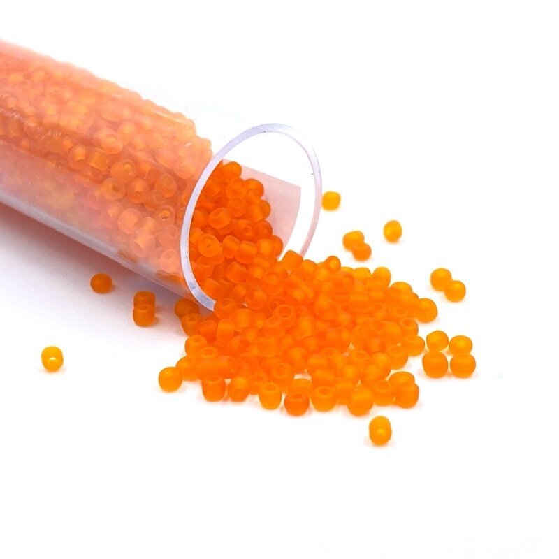 1,5x2mm oranžinės sp. biserio karoliukai, ±12g