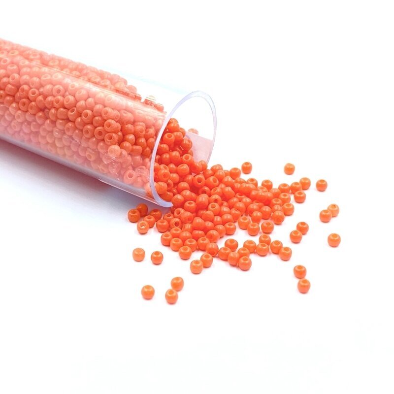 1,5x2mm oranžinės sp. biserio karoliukai, ±12g