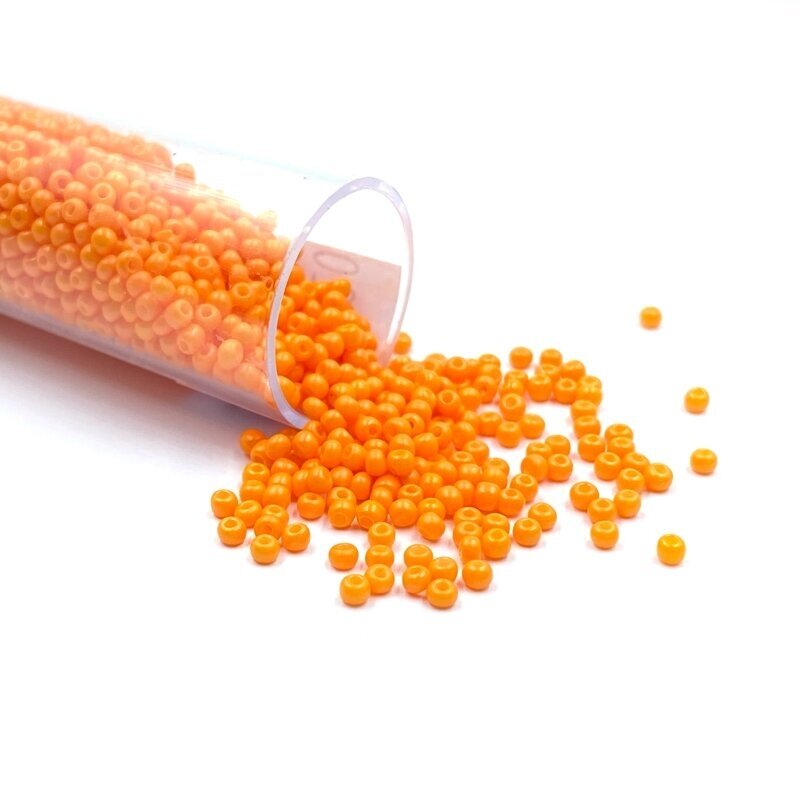 1,5x2mm oranžinės sp. biserio karoliukai, ±12g