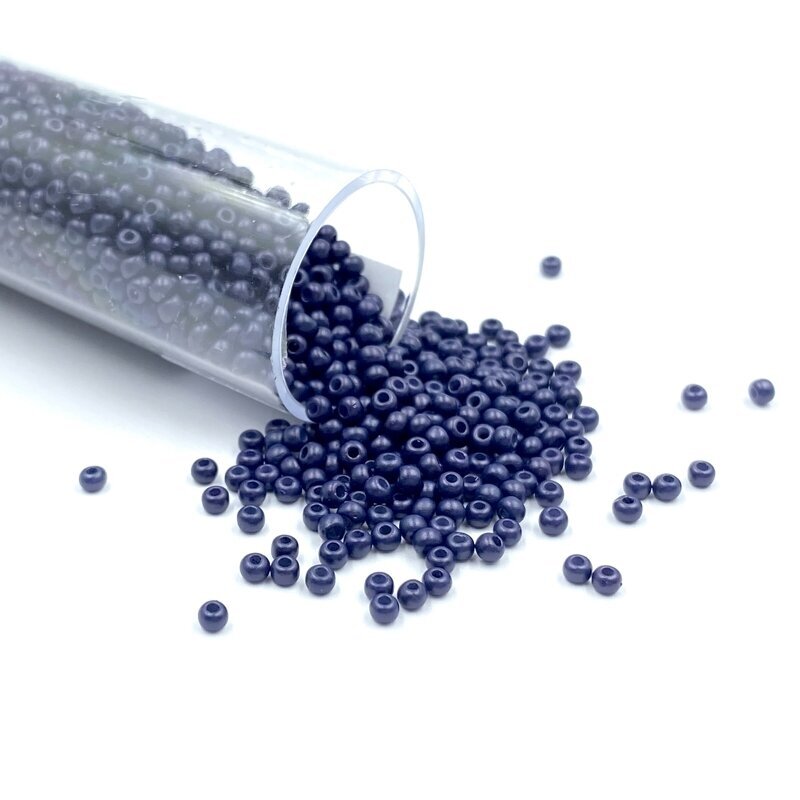 1,5x2mm tamsiai mėlynos sp. biserio karoliukai, ±13g
