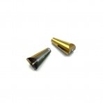 16x8mm aukso ir pilkos AB sp. lašo formos karoliukai, 2vnt.