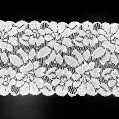 160mm baltos sp. elastinis nėrinys, 1m
