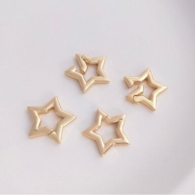 16mm 14k aukso sp. nerūdijančio plieno žvaigždės formos užsegimas, 1vnt. 16mm 14k aukso sp. nerūdijančio plieno žvaigždės formos užsegimas, 1vnt.