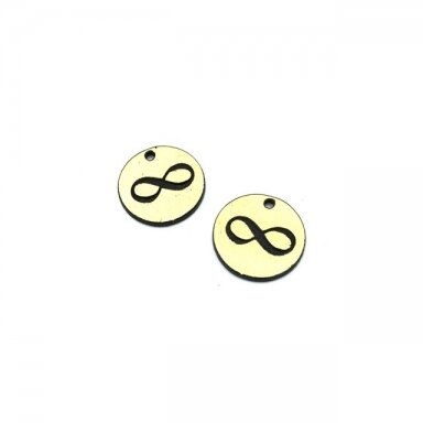 16mm aukso sp. plastiko pakabukas- "Begalybė", 2vnt. 16mm aukso sp. plastiko pakabukas- "Begalybė", 2vnt.