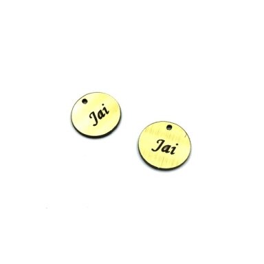 16mm aukso sp. plastiko pakabukas- "Jai", 2vnt. 16mm aukso sp. plastiko pakabukas- "Jai", 2vnt.