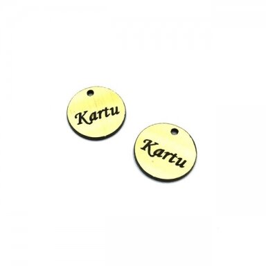 16mm aukso sp. plastiko pakabukas- "Kartu", 2vnt. 16mm aukso sp. plastiko pakabukas- "Kartu", 2vnt.