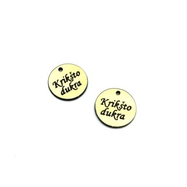 16mm aukso sp. plastiko pakabukas- "Krikšto dukra", 2vnt.