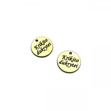 16mm aukso sp. plastiko pakabukas- "Krikšto dukrytei", 2vnt. 16mm aukso sp. plastiko pakabukas- "Krikšto dukrytei", 2vnt.