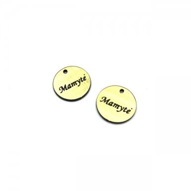 16mm aukso sp. plastiko pakabukas- "Mamytė", 2vnt.