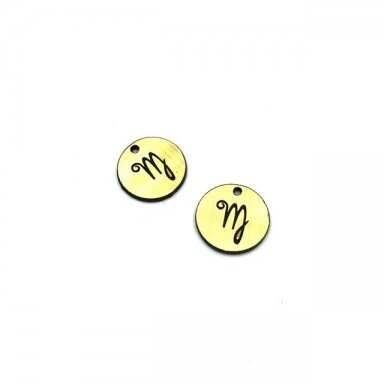 16mm aukso sp. plastiko pakabukas- "Mergelė", 2vnt. 16mm aukso sp. plastiko pakabukas- "Mergelė", 2vnt.
