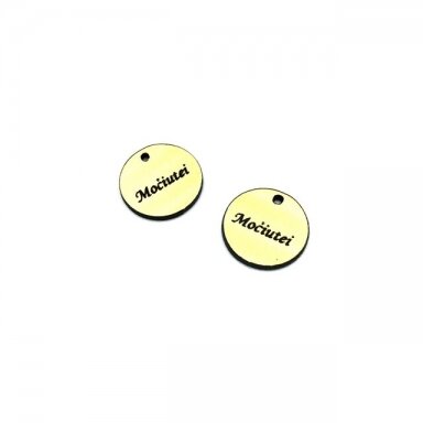 16mm aukso sp. plastiko pakabukas- "Močiutei", 2vnt. 16mm aukso sp. plastiko pakabukas- "Močiutei", 2vnt.