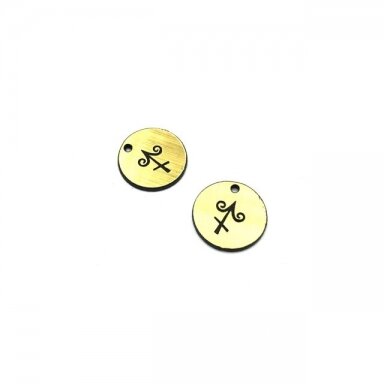 16mm aukso sp. plastiko pakabukas- "Šaulys", 2vnt. 16mm aukso sp. plastiko pakabukas- "Šaulys", 2vnt.