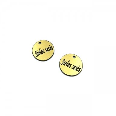 16mm aukso sp. plastiko pakabukas- "Sielos Sesės", 2vnt.