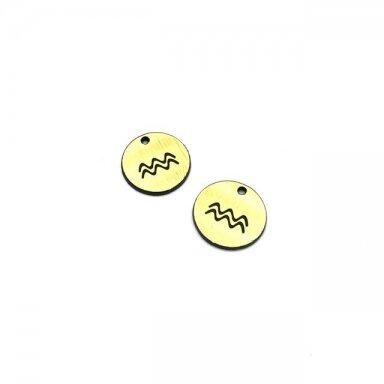 16mm aukso sp. plastiko pakabukas- "Vandenis", 2vnt. 16mm aukso sp. plastiko pakabukas- "Vandenis", 2vnt.