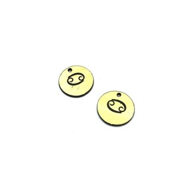 16mm aukso sp. plastiko pakabukas- "Vėžys", 2vnt. 16mm aukso sp. plastiko pakabukas- "Vėžys", 2vnt.