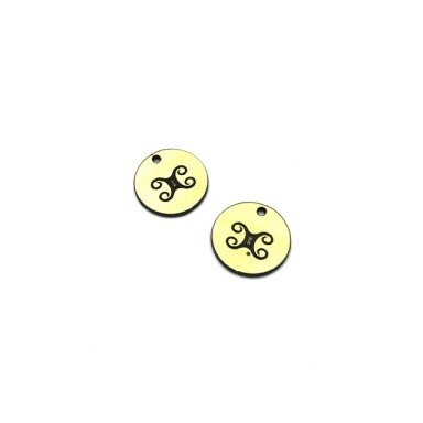 16mm aukso sp. plastiko pakabukas- "Žuvys", 2vnt. 16mm aukso sp. plastiko pakabukas- "Žuvys", 2vnt.