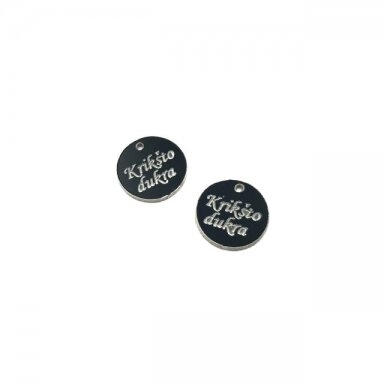 16mm juodos sp. plastiko pakabukas- "Krikšto dukra", 2vnt. 16mm juodos sp. plastiko pakabukas- "Krikšto dukra", 2vnt.