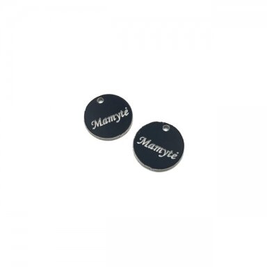 16mm juodos sp. plastiko pakabukas- "Mamytė", 2vnt. 16mm juodos sp. plastiko pakabukas- "Mamytė", 2vnt.