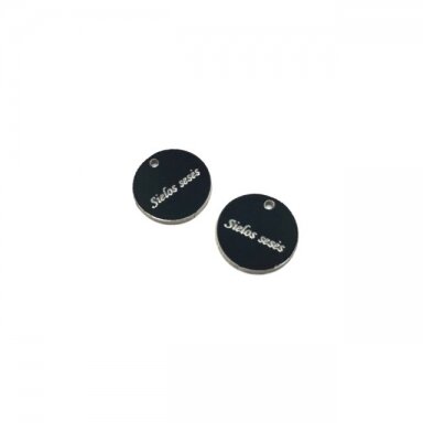 16mm juodos sp. plastiko pakabukas- "Sielos sesės", 2vnt. 16mm juodos sp. plastiko pakabukas- "Sielos sesės", 2vnt.