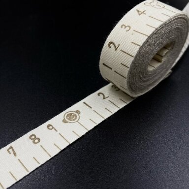 16mm kreminės sp. medvilninė juostelė su skaičiais, 1m