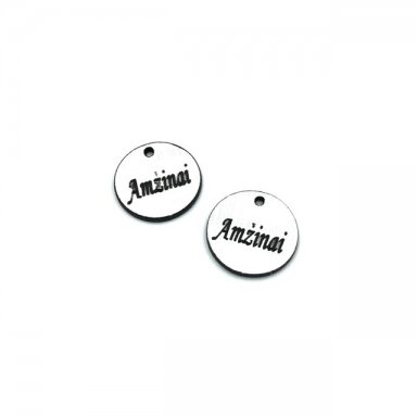 16mm sidabro sp. plastiko pakabukas- "Amžinai", 2vnt. 16mm sidabro sp. plastiko pakabukas- "Amžinai", 2vnt.