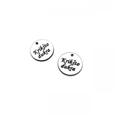 16mm sidabro sp. plastiko pakabukas- "Krikšto dukra", 2vnt. 16mm sidabro sp. plastiko pakabukas- "Krikšto dukra", 2vnt.