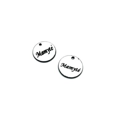 16mm sidabro sp. plastiko pakabukas- "Mamytė", 2vnt. 16mm sidabro sp. plastiko pakabukas- "Mamytė", 2vnt.