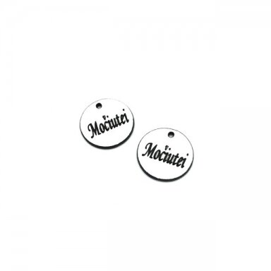 16mm sidabro sp. plastiko pakabukas- "Močiutei", 2vnt. 16mm sidabro sp. plastiko pakabukas- "Močiutei", 2vnt.