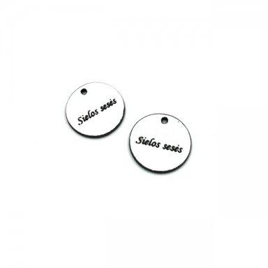 16mm sidabro sp. plastiko pakabukas- "Sielos sesės", 2vnt. 16mm sidabro sp. plastiko pakabukas- "Sielos sesės", 2vnt.