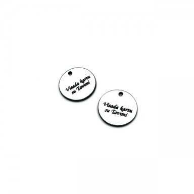 16mm sidabro sp. plastiko pakabukas- "Visada kartu su Tavimi", 2vnt. 16mm sidabro sp. plastiko pakabukas- "Visada kartu su Tavimi", 2vnt.