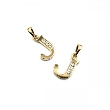 16x11mm rausvo aukso sp. nerūdijančio plieno pakabukas su cirkoniais J raidė, 1vnt. 16x11mm rausvo aukso sp. nerūdijančio plieno pakabukas su cirkoniais J raidė, 1vnt.