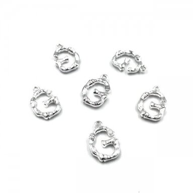 16x11mm sidabro sp. nerūdijančio plieno pakabukas G raidė, 2vnt.