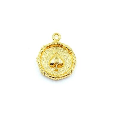 16x12mm 18k aukso sp. nerūdijančio plieno pakabukas, 1vnt.