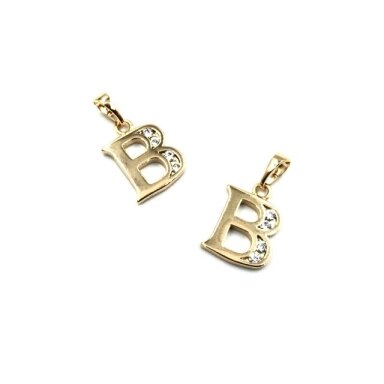 16x12mm rausvo aukso sp. nerūdijančio plieno pakabukas su cirkoniais B raidė, 1vnt. 16x12mm rausvo aukso sp. nerūdijančio plieno pakabukas su cirkoniais B raidė, 1vnt.