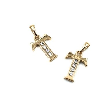 16x12mm rausvo aukso sp. nerūdijančio plieno pakabukas su cirkoniais T raidė, 1vnt. 16x12mm rausvo aukso sp. nerūdijančio plieno pakabukas su cirkoniais T raidė, 1vnt.