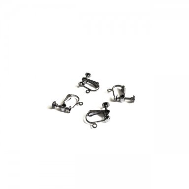 16x12mm juodintos sp. auskarų įvėrimai klipsai, 4vnt.