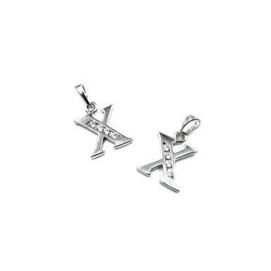 16x13mm aukso sp. nerūdijančio plieno pakabukas su cirkoniais X raidė, 1vnt. 16x13mm aukso sp. nerūdijančio plieno pakabukas su cirkoniais X raidė, 1vnt.