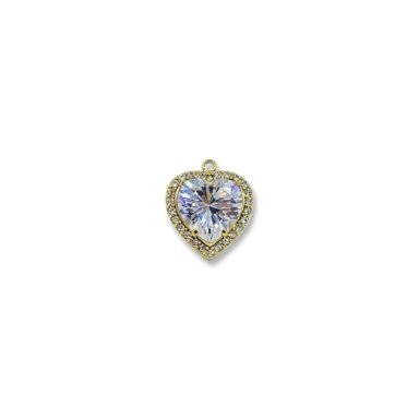 16x14mm 14k aukso sp. nerūdijančio plieno pakabukas širdis, 1vnt.