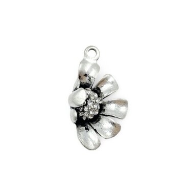 16x14mm sidabro sp. pakabukas gėlė, 1vnt.